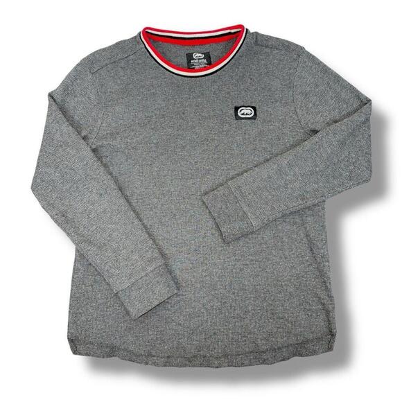 Ecko Unltd Y2K T-Shirt Mens L Thermal Waffle Long Sleeve Embroidered Logo Skater - Picture 2 of 8